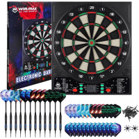 WIN.MAX Fléchettes Électroniques LED - 8 Joueurs, 12 Fléchettes