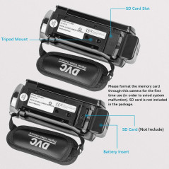 Caméscope Full HD 1080P 24MP LCD Rotatif 16X Zoom Noir