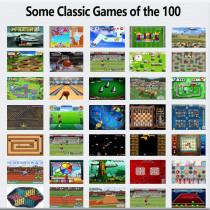16-Bit Handheld Game Console 3.0 Screen, 100 Classic Games, USB Rechargeable