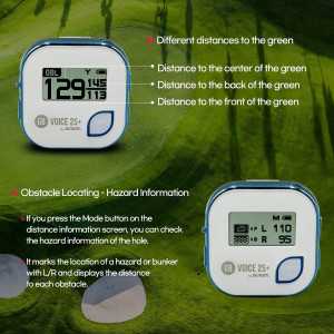 GolfBuddy Voice 2S+ GPS Golf Parlé, 40 000 Parcours, Bleu