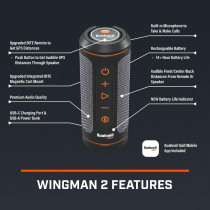 Bushnell Wingman 2 Golf Speaker 2024 | GPS, Music & Magnetic Mount Bundle