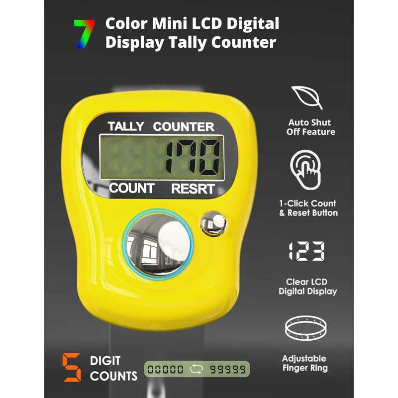 KTRIO Mini LCD Finger Counter – 5-Digit Digital Tally Clicker for Knitting, Golf & More