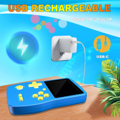 32-Bit Handheld Game Console for Kids with 139 Built-in Games - Blue