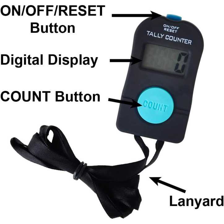 TopTie Digital Hand Tally Counter with Lanyard – Electronic Clicker for Golf, Fishing, and Crowd Counting TopTie Digital Hand Tally Counter with Lanyard – Electronic Clicker for Golf, Fishing, and Crowd Counting