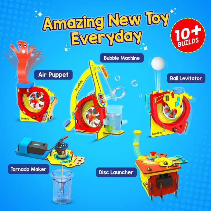 Smartivity Kit 10-in-1 Gadgets motorisés pour enfants 6-12 ans | Projets électroniques DIY STEM | Cadeau Noël/anniversaire