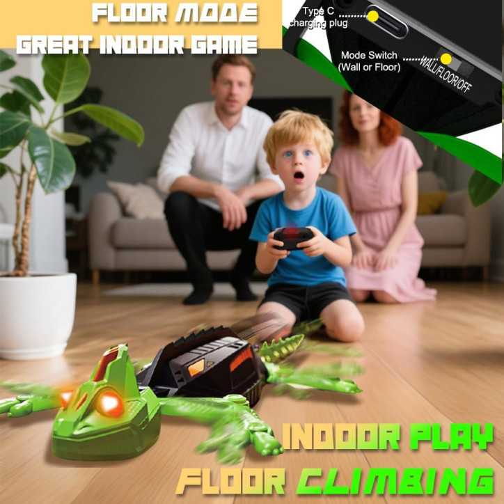 Wall Climbing RC Chameleon Toy with LED Eyes, Rechargeable Remote Control Lizard for Kids 3+ Wall Climbing RC Chameleon Toy with LED Eyes, Rechargeable Remote Control Lizard for Kids 3+
