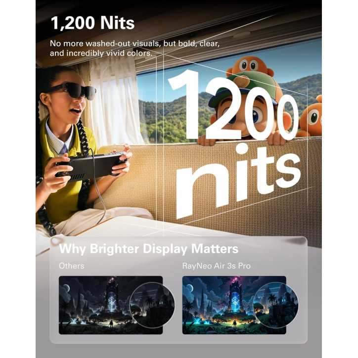 RayNeo Air 3s Pro Lunettes AR/XR 201'' 1200 Nits 120Hz HueView 2.0 pour iPhone 16/Android/Mac/Jeux RayNeo Air 3s Pro Lunettes AR/XR 201'' 1200 Nits 120Hz HueView 2.0 pour iPhone 16/Android/Mac/Jeux