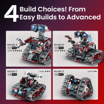 Sillbird 4in1 Robot Building Kit with Remote for Kids Ages 8-12 - 631 PCS STEM Toy