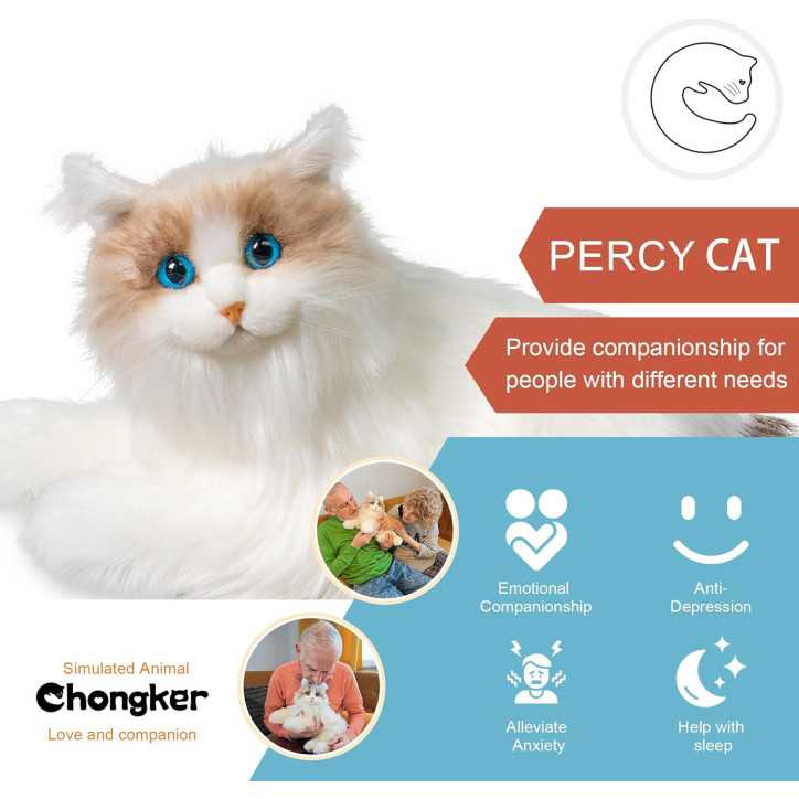 Chongker Interactive Ragdoll Cat Plush Toy with Voice Response, Realistic Heartbeat & Purring, Handmade Weighted Stuffed Ani Chongker Interactive Ragdoll Cat Plush Toy with Voice Response, Realistic Heartbeat & Purring, Handmade Weighted Stuffed Ani