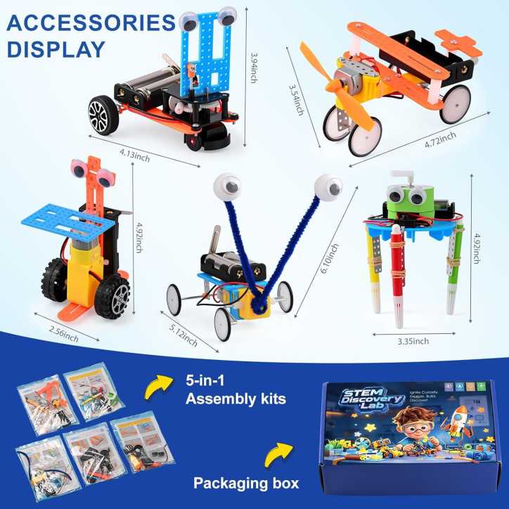 STEM Kits for Kids Ages 6-12 | DIY Science & Robot Building Toys | Engineering & Experiment Gifts for Boys