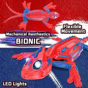 Wall Climbing Remote Control Chameleon Robot Toy with 360° Rotation, Lights & Rechargeable RC Car for Kids 3-12