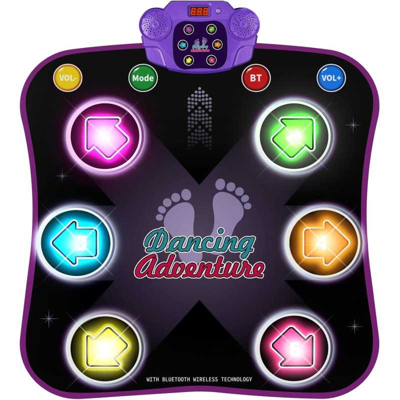 Flooyes Dance Mat Toy for Kids 3-12 | Bluetooth, Lights & 5 Games