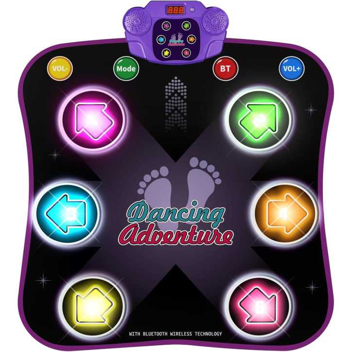 Flooyes Tapis de Danse Électronique Bluetooth Lumières 6 Boutons 5 Modes Jeux Cadeau Enfants 3-12 ans Flooyes Tapis de Danse Électronique Bluetooth Lumières 6 Boutons 5 Modes Jeux Cadeau Enfants 3-12 ans