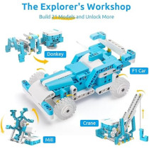 WhalesBot D1 21-in-1 STEM Coding Robot Kit for Kids 4+, 280+ Pieces, APP-Controlled Educational Toy Gift