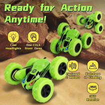 Voiture Télécommandée Threeking RC 360° Vert Double Face