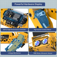 MechDog Robot Dog Kit with ESP32 AI Camera, Self-Balancing, Target Recognition, Open Source, for Arduino/Python