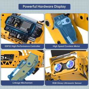 MechDog Robot Quadrupède Programmable ESP32 AI Caméra Reconnaissance Cible Kit Arduino Python Scratch