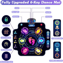 Tapis de Danse KIZJORYA Enfants Bluetooth 9 Niveaux LED