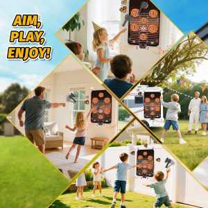 Axe Throwing Target Game Set with Electronic Scoring for Kids 3-10+ - Indoor & Outdoor Party Play
