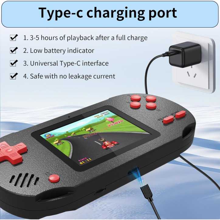 Handheld Game Console for Kids with 300 Built-in Games, 137 Classic 16-bit Titles & 3.0-inch Screen Handheld Game Console for Kids with 300 Built-in Games, 137 Classic 16-bit Titles & 3.0-inch Screen