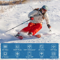 5K 30FPS Waterproof Action Camera 131FT Underwater EIS WiFi Remote 64GB Card 170° Wide Angle