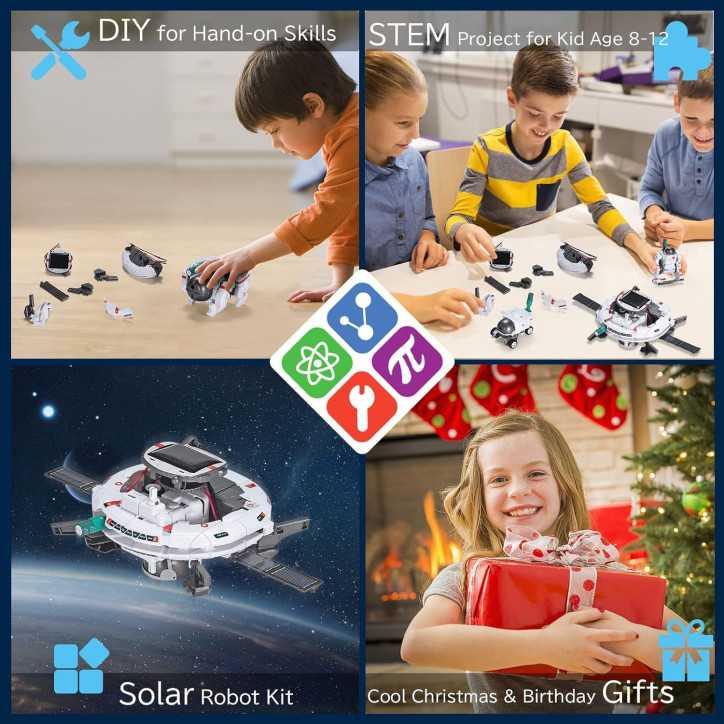 STEM Solar Robot Kit for Kids 8-12 – 6-in-1 Science Building Toy with Solar Panel & Battery Powered Gift STEM Solar Robot Kit for Kids 8-12 – 6-in-1 Science Building Toy with Solar Panel & Battery Powered Gift