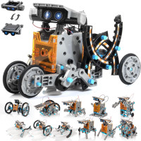 Kit Robot Solaire 14-en-1 STEM pour Enfants 8-12 Ans, Jouet Éducatif DIY d'Énergie Solaire
