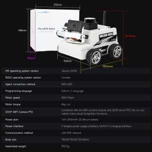 Yahboom MicroROS Robot Car ROS2 AI SLAM Navigation & Visual Recognition with ESP32 AI Module (No Mac Support)