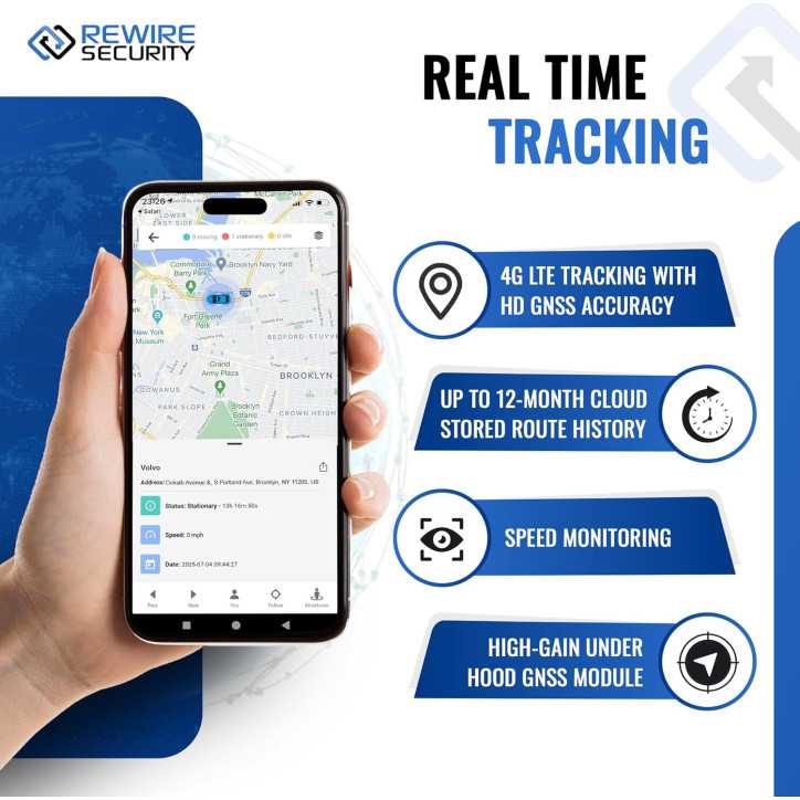 REWIRE SECURITY DB2 Wired GPS Vehicle Tracker | Easy Install 8V–32V | Live Tracking for Cars, Trucks & More