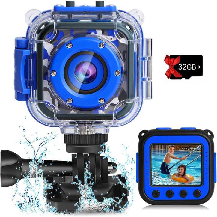PROGRACE Kids Waterproof Digital Camera with 32GB Card - Underwater Video Toy for Boys Ages 3-14 PROGRACE Kids Waterproof Digital Camera with 32GB Card - Underwater Video Toy for Boys Ages 3-14