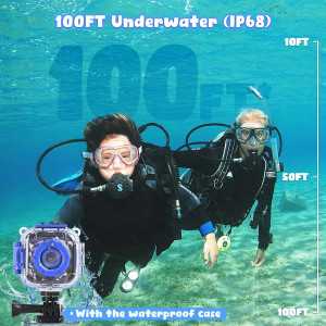 PROGRACE Kids Waterproof Digital Camera with 32GB Card - Underwater Video Toy for Boys Ages 3-14