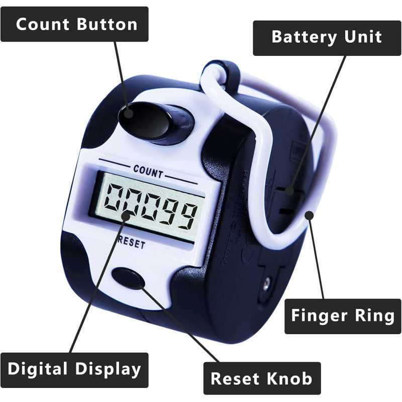 Handy Manual Digital Clicker Counter - 5-Digit Mechanical Tally Tool