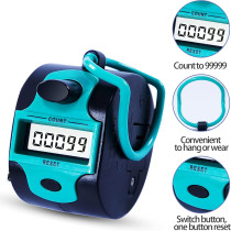 Handheld Manual Digital Clicker Tally Counter, 5-Digit Mechanical Palm Counter for Stitch, People, Golf, Lap