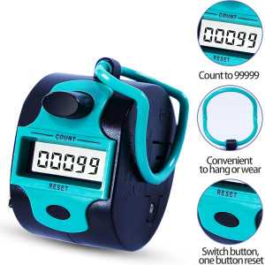 Compteur manuel digital 5 chiffres portable - Clicker mécanique pour points, personnes, golf, tours