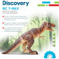 Discovery™ Dinosaure T-Rex Télécommandé – Jouet RC Réaliste avec Pas, Rugissements et Mâchoire Active, Pour Enfants 6+
