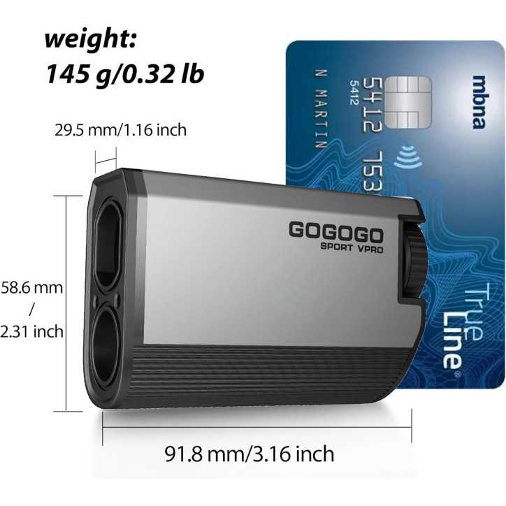 Gogogo Sport Vpro PocketPin 01 Télémètre Mini avec Pente, 1200 m Portée, Rechargeable, Flaglock pour Golf et Chasse Gogogo Sport Vpro PocketPin 01 Télémètre Mini avec Pente, 1200 m Portée, Rechargeable, Flaglock pour Golf et Chasse