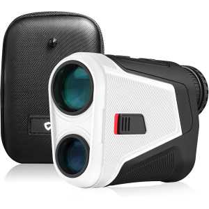 WOSPORTS Red OLED Golf Rangefinder with Slope, 1200 Yards, 7X Magnification, Magnetic Flag Lock & Vibration