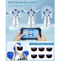 SONOMO Robot Programmable RC 2.4GHz avec Contrôle Gestuel pour Enfants 6-9 Ans - Version Améliorée Bleu/Blanc SONOMO Robot Programmable RC 2.4GHz avec Contrôle Gestuel pour Enfants 6-9 Ans - Version Améliorée Bleu/Blanc