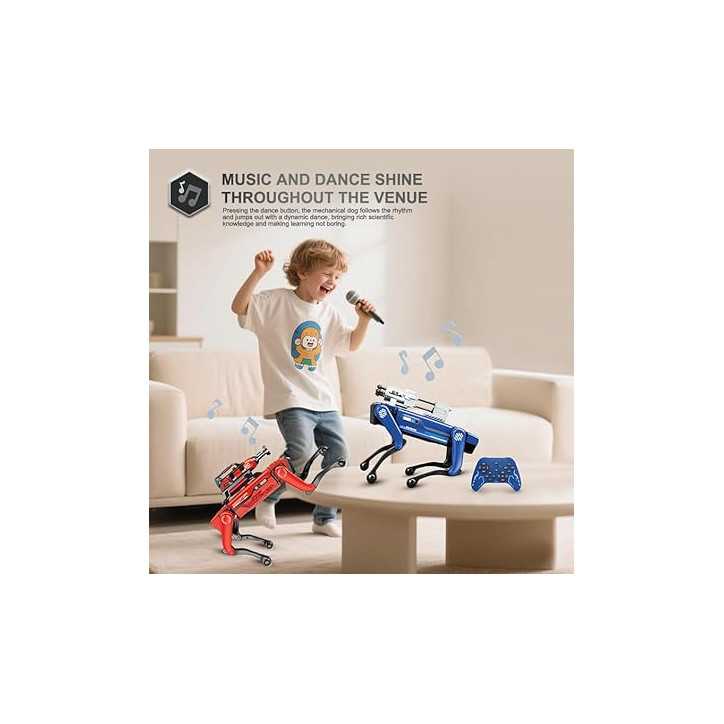 8021 Robot Chien AI avec Commande Vocale, Télécommande, Bras Mécanique, Fonction Spray, Danse STEM