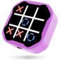 Jeu Électronique Tic Tac Toe 3-en-1 Portable Violet, Mode Silencieux, Amusant pour Enfants et Adultes