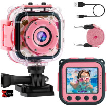 Caméra Étanche PROGRACE Kids 1080P HD pour Filles - Cadeau Enfant