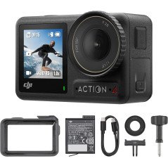 DJI Osmo Action 4 Combo: 4K/120fps Waterproof Action Camera, 160 Min Battery