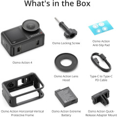 DJI Osmo Action 4 Combo: 4K/120fps Waterproof Action Camera, 160 Min Battery