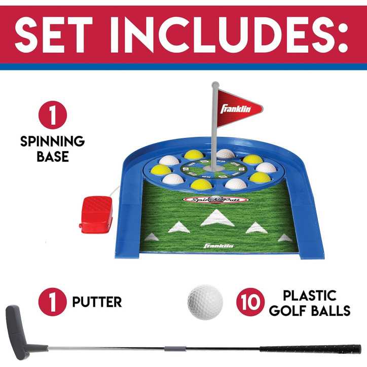 Franklin Sports Mini Putt Golf Électronique - Jeu de Putting Intérieur pour Enfants avec Putter et Balles