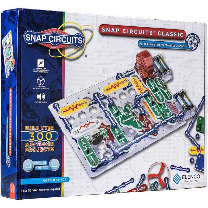 Snap Circuits Classic SC-300 Kit Électronique – 300+ Projets, Manuel Couleur, Jouet Éducatif STEM 8+ Snap Circuits Classic SC-300 Kit Électronique – 300+ Projets, Manuel Couleur, Jouet Éducatif STEM 8+