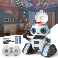 Aikmi Rechargeable Robot Toy for Kids 5-7 with Projector & Music