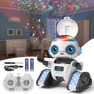 Aikmi Rechargeable Robot Toy for Kids 5-7 with Projector & Music