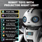 Aikmi Rechargeable Remote Control Robot Toy with Projector Night Light, Gesture Sensor & Music, White Aikmi Rechargeable Remote Control Robot Toy with Projector Night Light, Gesture Sensor & Music, White