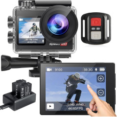 Caméra Action 4K 60FPS Étanche 20MP Écran Tactile WiFi