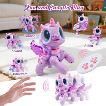 BIRANCO Unicorn Robot Toy for Girls 3-6, Remote Control, Gesture Sensing, STEM Interactive Gift